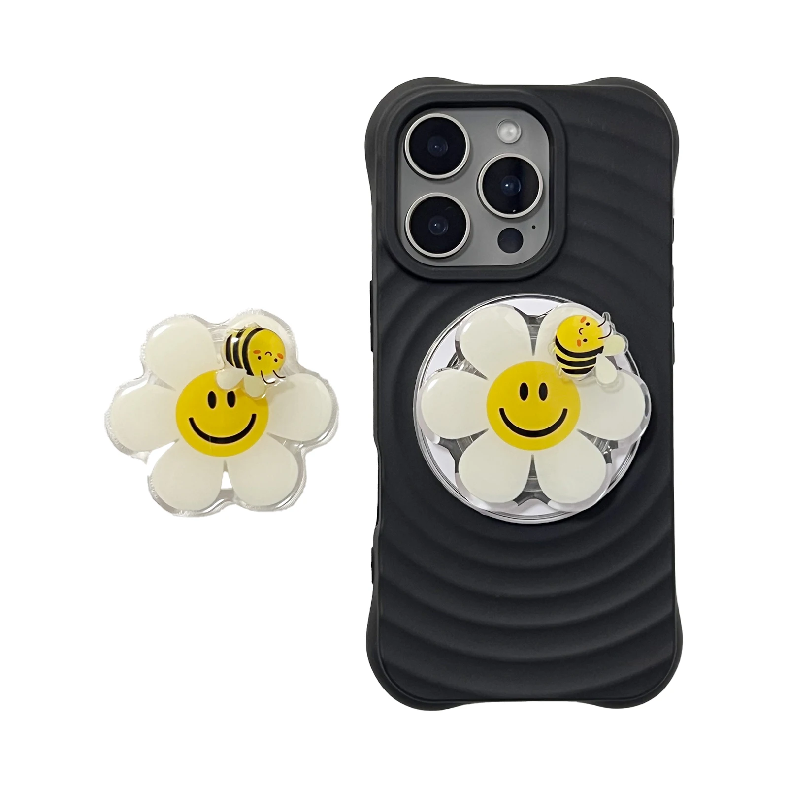 Cute 360 Degree Rotation Flower Bee For Magsafe Phone Holder Foldable For iphone 17 16Pro Max Samsung Phone Case Girl Gift