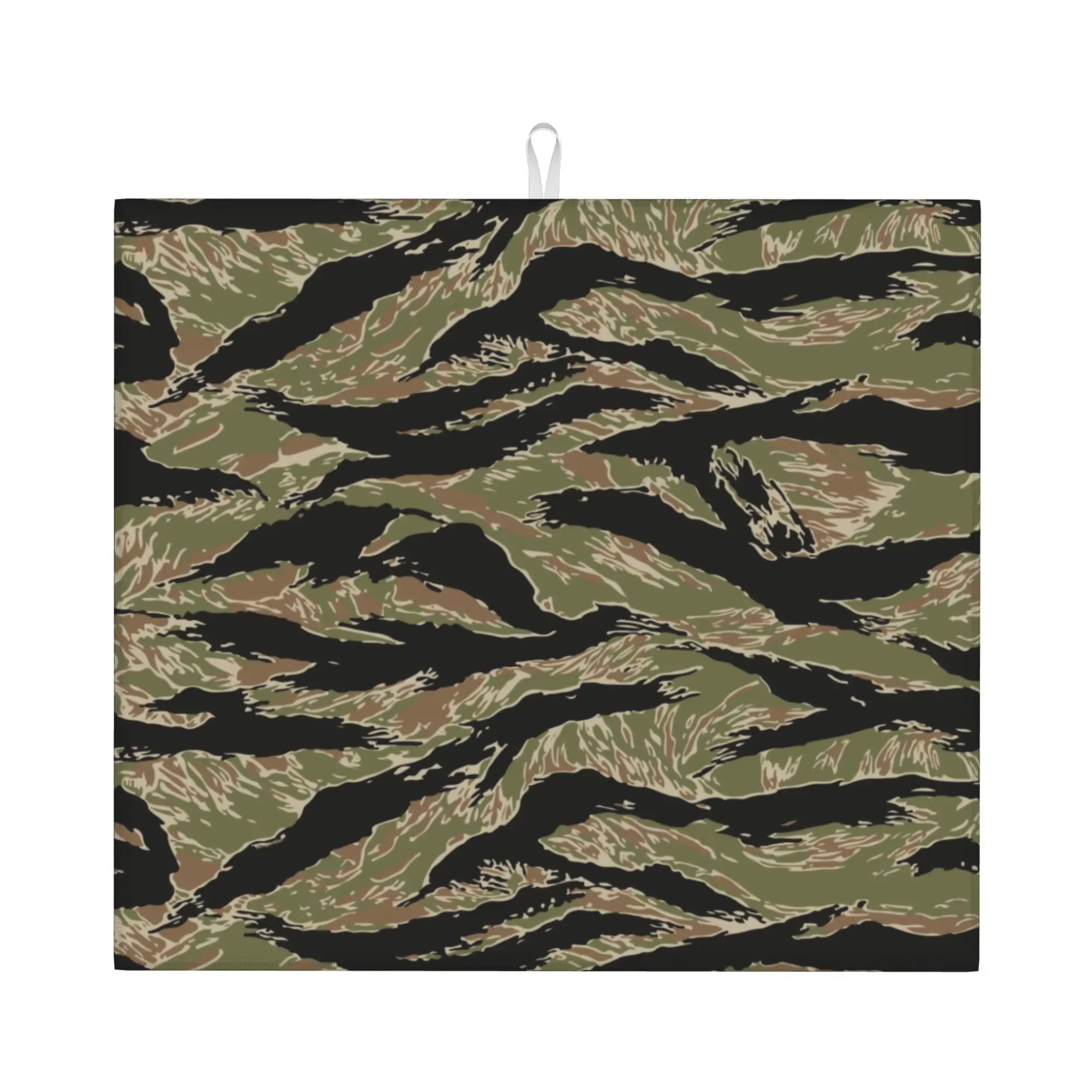 Drying Mat For Kitchen Tiger Stripe Camo Barware Tableware Oil Proof Military Camouflage Washable Kitchen Sink Drying Pad