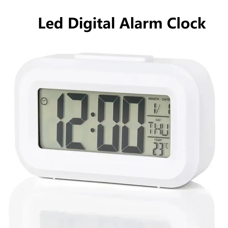 LED Digital Alarm Clock with Backlight Multi Function Desktop Electronic Clock Time Date Calendar Display Bedroom Home Decor