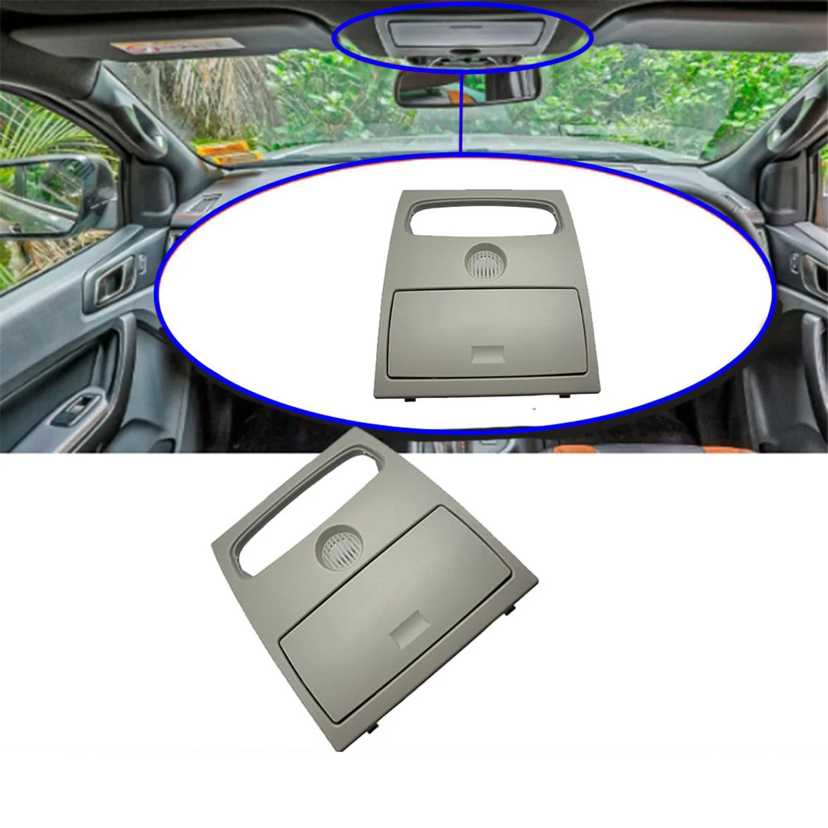 Car Console Roof Reading Light Glasses Box Trim Cover CN15-A519A58-AA for Ford Ranger Everest Mazda BT50