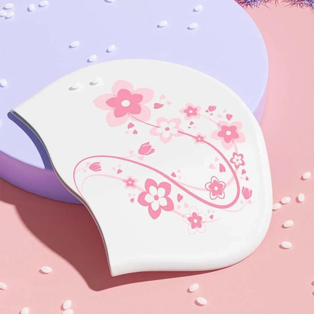 

Эластичная шапочка для плавания с цветочным узором, утолщенная, мягкая, с 3D-формой, защита от холода, для снорклинга, увеличенный размер обхвата головы