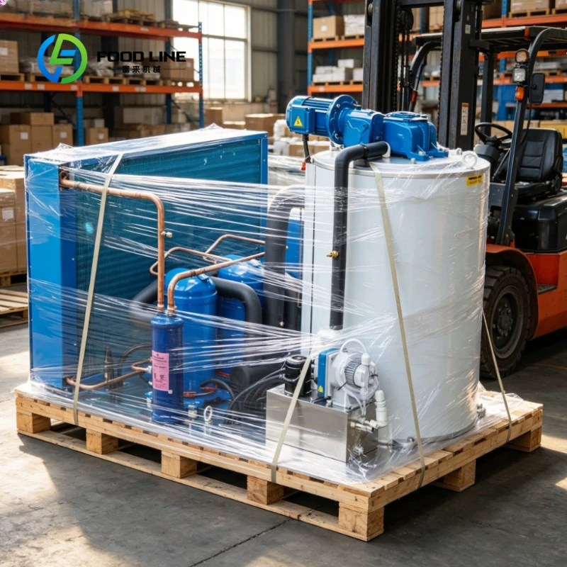 Customized Industrial Commercial Flake Ice Machine, 300kg/Day Ice Flake Maker for Fish Cooling, Fishery & Supermarket Use