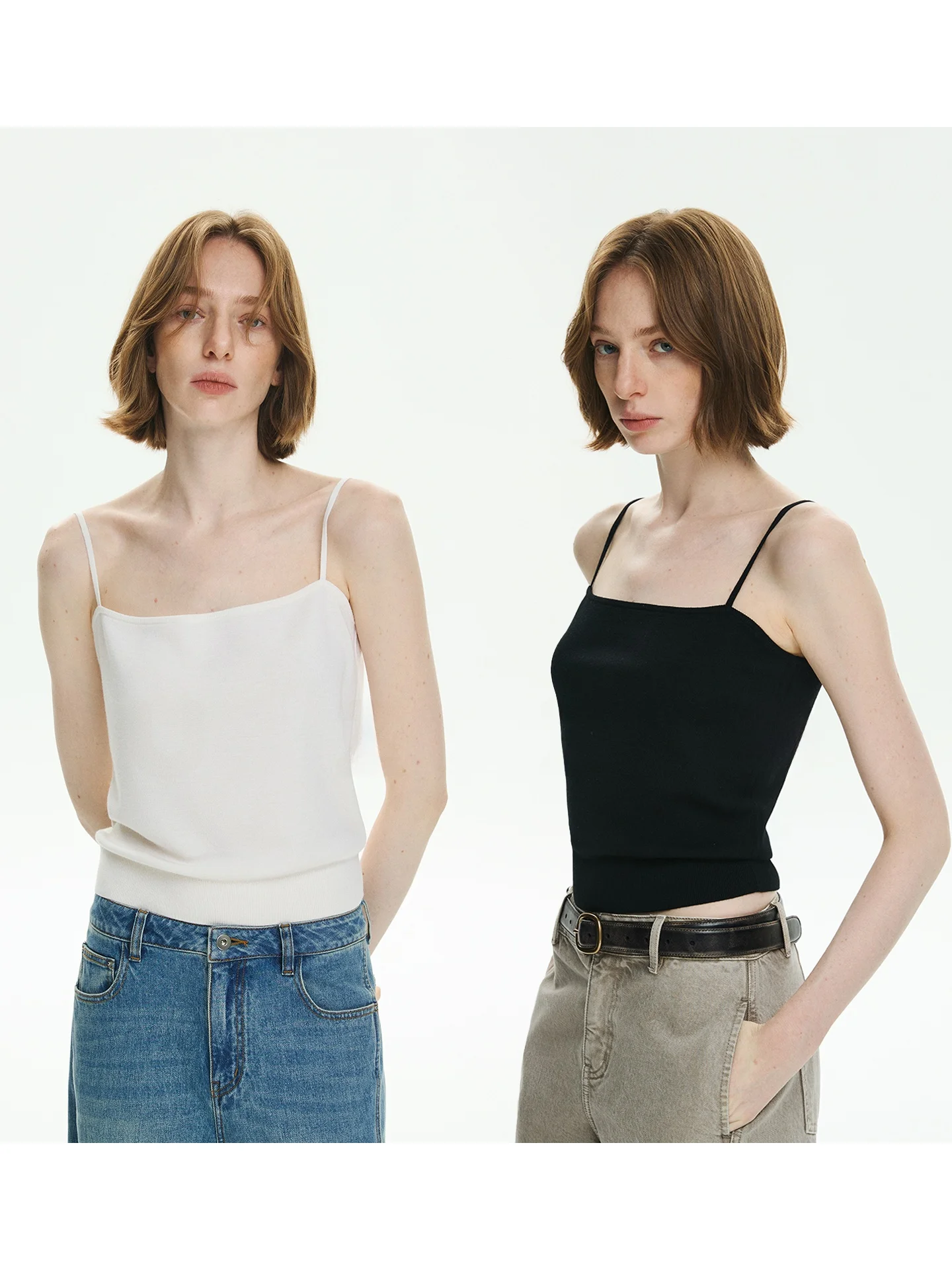 

Женский вязаный жилет UZZO Basic Essential из мериносовой шерсти, 2 цвета, с регулируемыми бретелями, однотонный, приталенный, модный, весна 2026