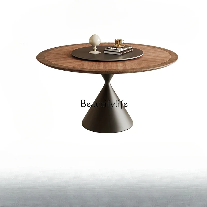 

FG26**Medieval rock slab light luxury modern simple household French solid wood round dining table