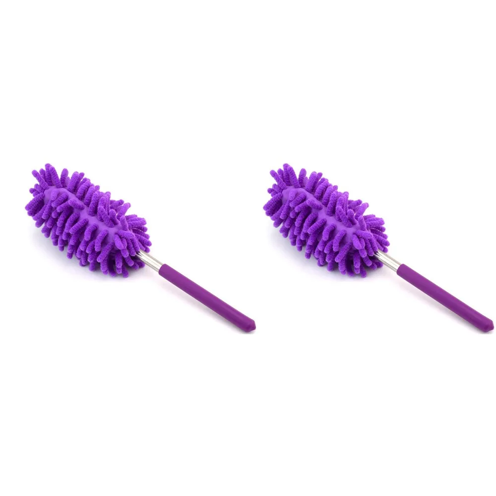 

2 Pieces Extendable Microfiber Duster Replaceable Head Detachable Cleaning Duster Soft Stainless Steel Handle Dust Cleaner