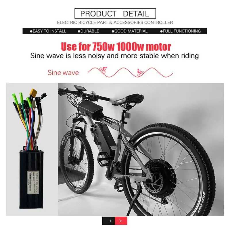 Y42A-E-Bike For Electric Bike Or Scooter JN Sine Wave Brushless Motor Controller 24V/36V 48V 30A 750W/1000W