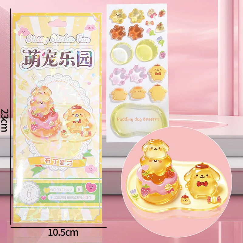 Neue angesagte 3D-Kristallaufkleber, niedliche Kawaii-Cartoon-Haustierfiguren, gestapelte Aufkleber, handgemachte DIY-Partygeschenke – Detail 9