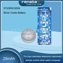 Original Renata 373 SR916SW 916 LR916 SR68 1.55V Silver Oxide Watch Battery for Scale Calculator Watch Button Coin Cells