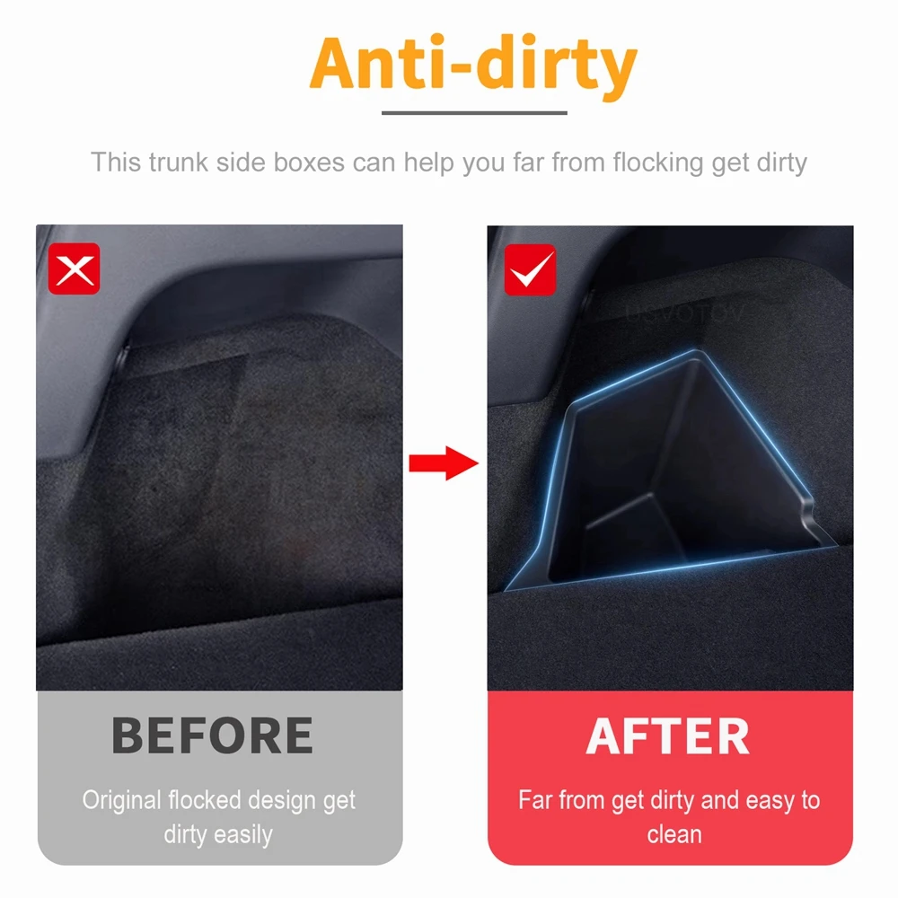 2024 2025 テスラモデル 3 ハイランドリアトランクオーガナイザーサイド収納ボックスブーツマットビン TPE 植毛蓋カバーカーアクセサリー