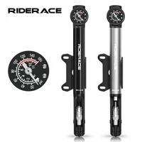 Bomba de bicicleta de 160PSI con calibre, aleación de aluminio CNC, inflador de aire de mano para neumáticos de bicicleta, válvula Schrader Presta AV FV, accesorios de ciclismo