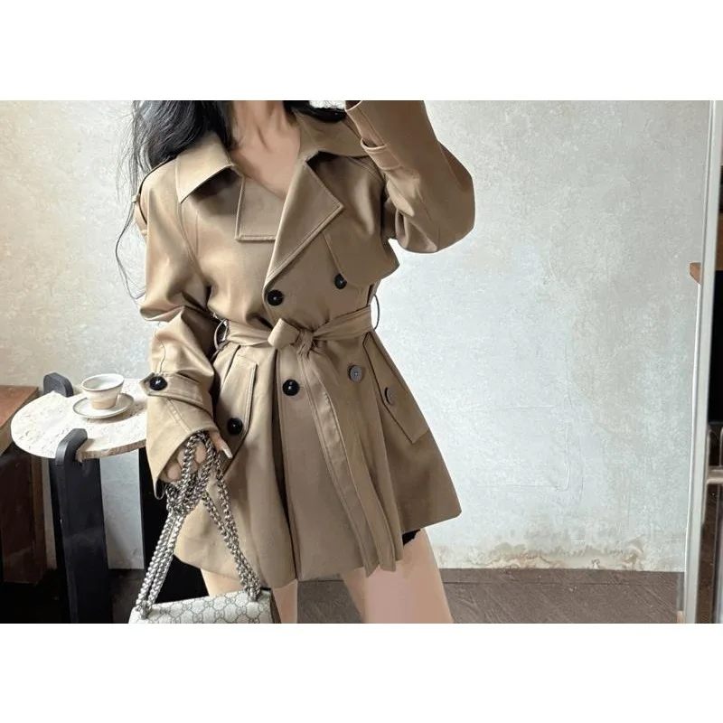 Design Sense Spring 2026 Design Sense British Style Double Breasted Medium and Long Trench Coat