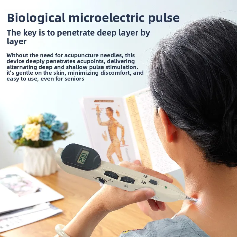 LY-508b Bolígrafo de acupuntura para meridianos, bolígrafo de masaje eléctrico recargable, instrumento de masaje para encontrar puntos de acupuntura