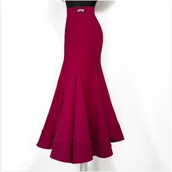 New Split Ballroom Skirt for Women Waltz Dance Wear Stage Modern Skirts Clothing for Girls Chic Elegant Party Dresses Samba