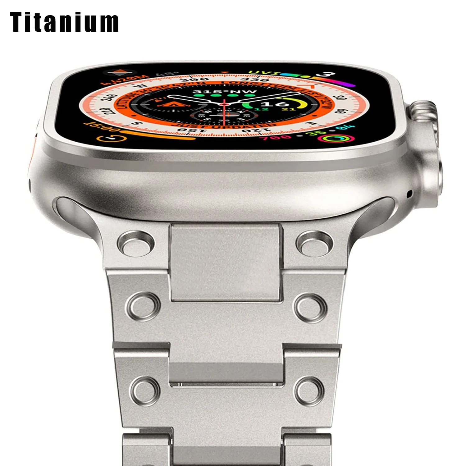 Titanium Metal Strap For Apple Watch band 44mm 45mm 49mm 40mm 41mm 44 45 mm Bracelet iWatch Series 9 8 7 6 5 3 SE UItra 2 bands