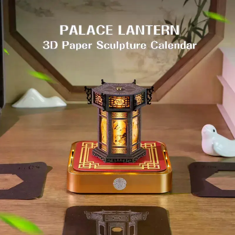 Time Piece Calendar 2027 Desk Calendar With LED Light 3D Tear-away Calendar Paper Carving Art Memo Pad Notepad Gift For Christma