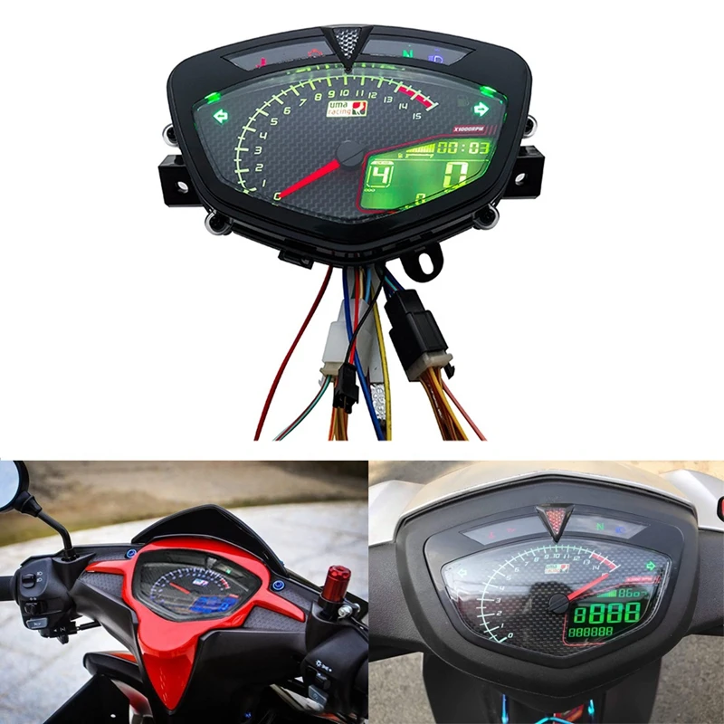 Digital Meter For Yamaha Lc135 V1 Jupiter MX Copy Uma Motorcycle Speedometer LCD RPM Tachometer Meter