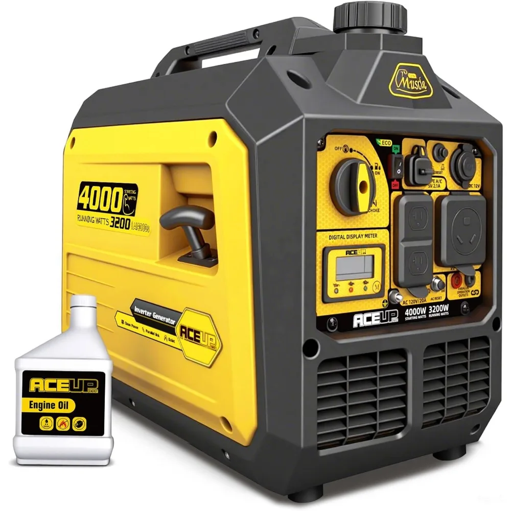 4000 ワットポータブルインバーター発電機、家庭用ガス駆動発電機、静か、RV 対応、EPA 準拠