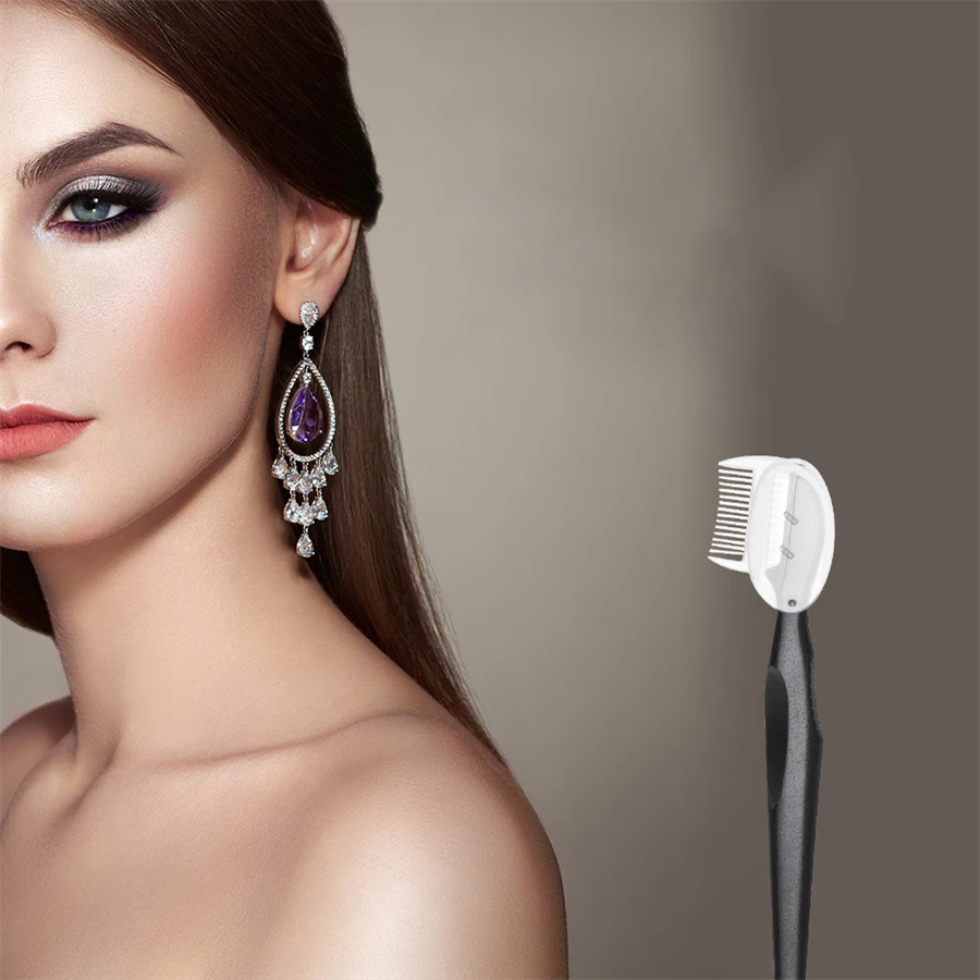 Zweifarbiger Griff Curling Wimpernclip Künstlicher Wimpernassistent Augenbrauentrimmer Stahlnadel tragbar – Detail 3