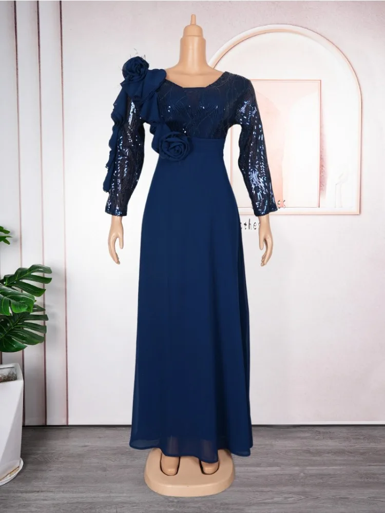 Elegant African Dresses for Women 2025 New Africa Clothing Plus Size Turkey Wedding Party Long Dress Dashiki Ankara Outfits Robe image 4