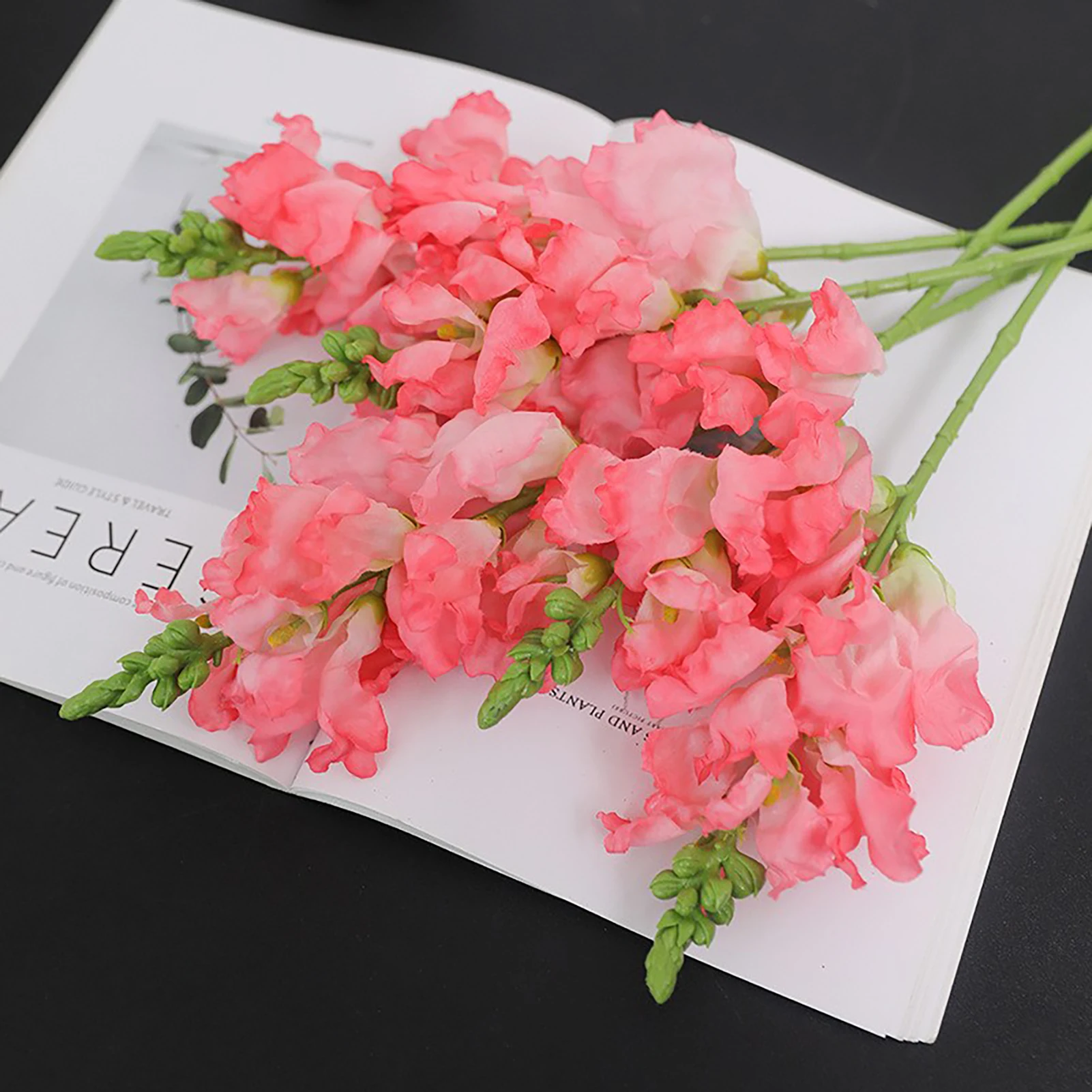 6Pcs Artificial Flower, Simulation Plastic Silk Snapdragon Flower, Home Decoration for Holiday and Wedding, 41cm Length