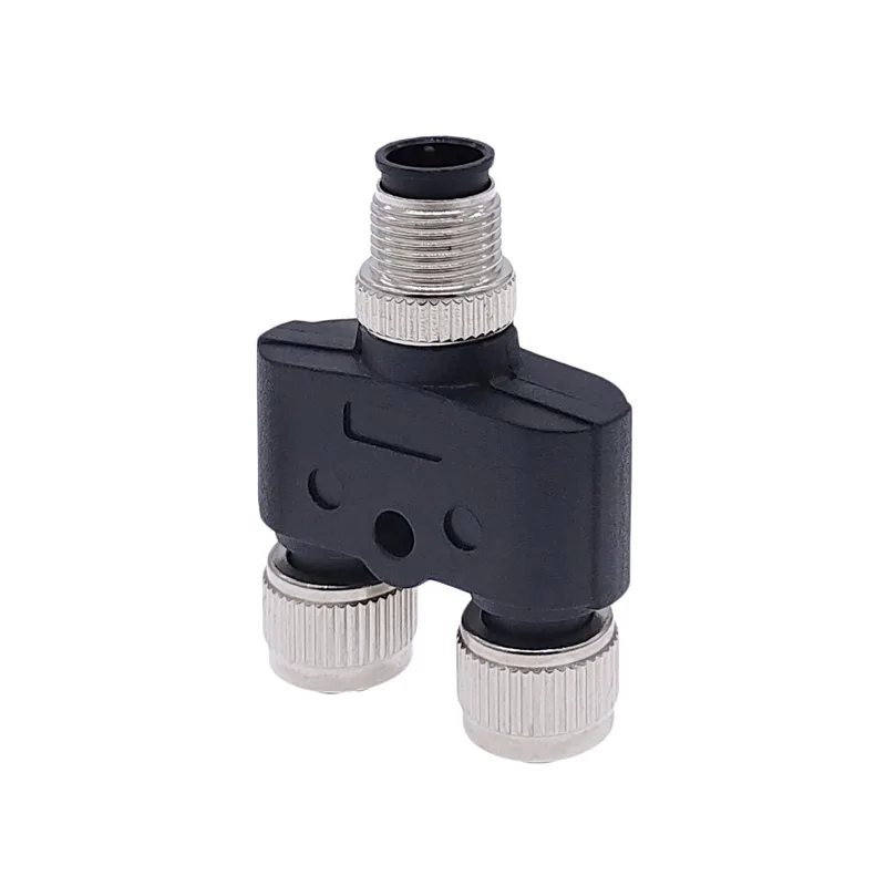 M12 Sensor Connector Waterproof Three-way Pipe Conversion Plug Male Female 4 5 8pin Y Shaped T Type A Code Connectors image 3