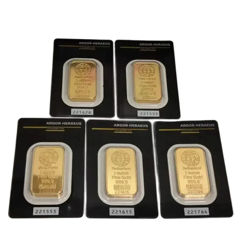 Imagem -04 - Bullion Banhado a Ouro 24k Suíça Argor-heraeus Barra de Ouro Presentes em Moeda Estrangeira Coleção de Moedas Onça Pcs 10 Pcs