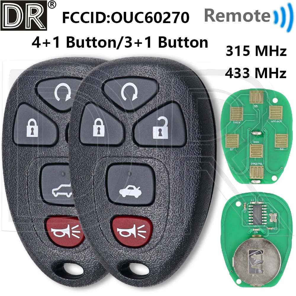 Great OUC60270 315/433MHz Car Remote Control Key For GMC Sierra Acadia Yukon XL 2007 2008 2009 2010 2012 2013