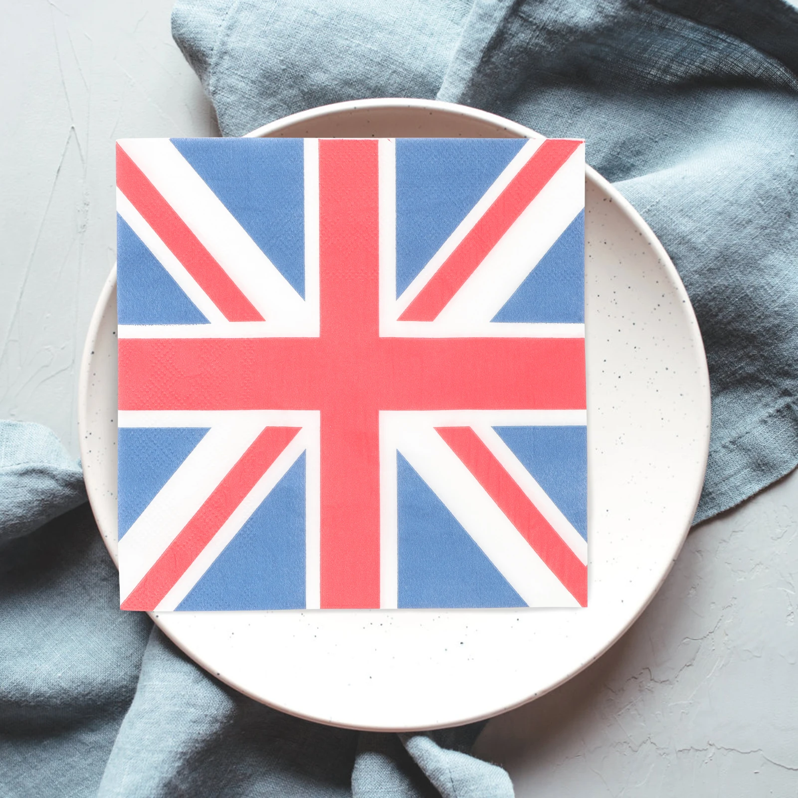 3 قطعة 3 أكياس ورق زينة منديل الاتحاد جاك نمط العلم البريطاني الطباعة لوازم الحفلات عيد ميلاد عشاء التخرج الحدث