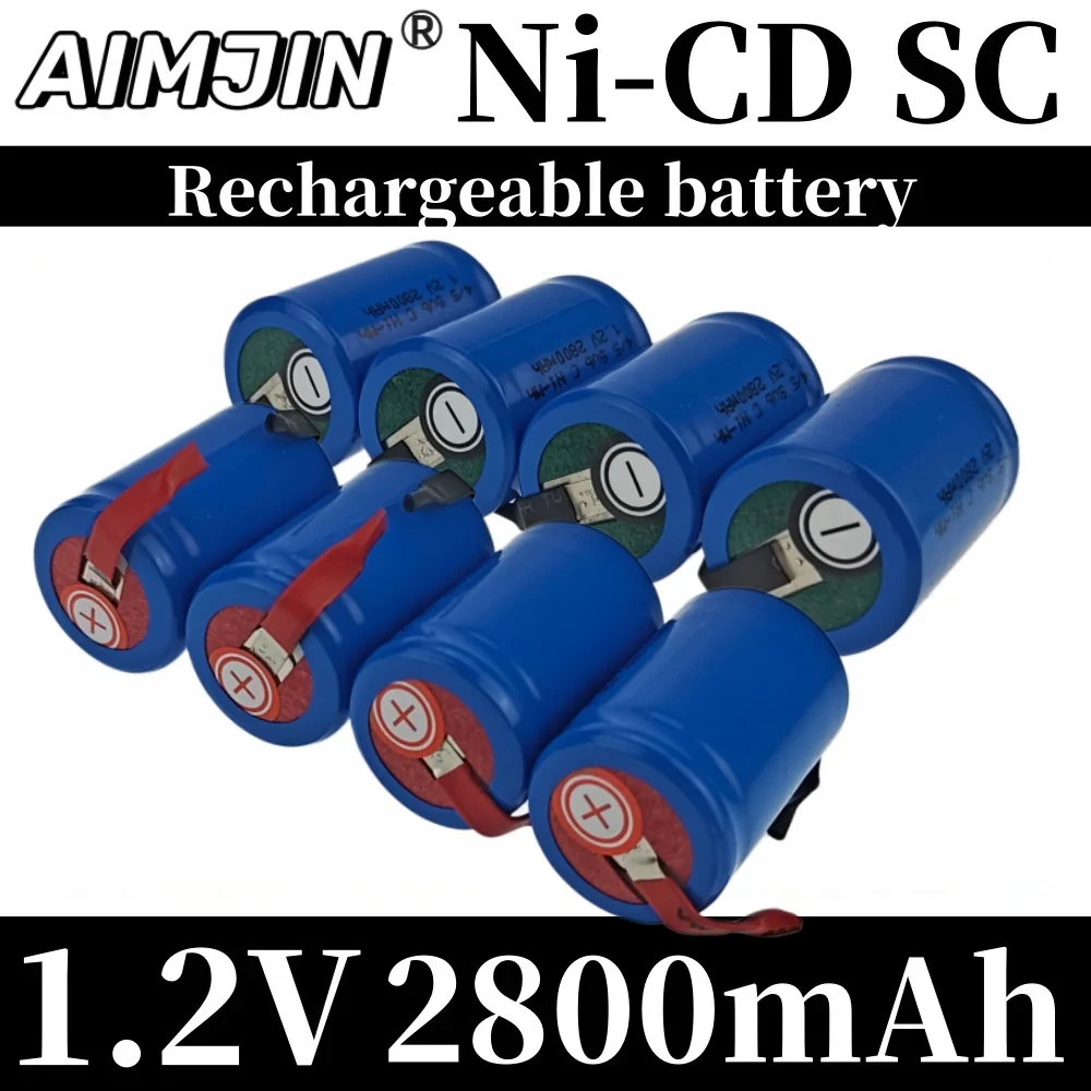 New 4/5SC SC Sub C Ni-MH Battery High-Discharge 1.2V 2800mAh Rechargeable  Batteries With Welding Tabs