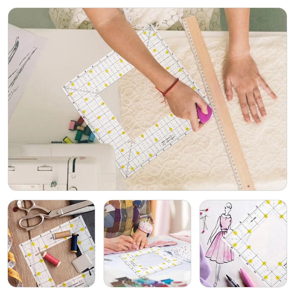 2 pezzi di righello patchwork in acrilico trasparente, forniture per quilting durevoli, righelli da cucito professionali per righello patchwork fai da te
