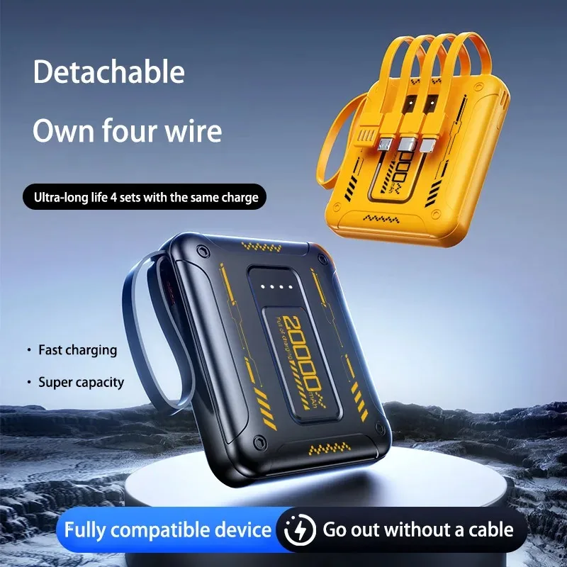 

5000/10000/15000mAh For Iphone for Samsung for Xiaomi for Huawei Large Capacity Super Fast Charging 4-in-1 with Cable Suitable