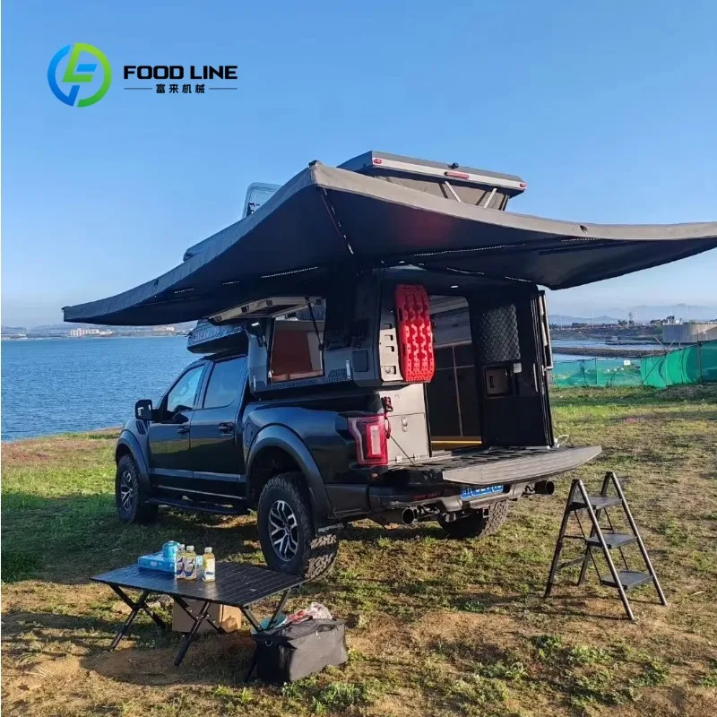 Customized Pickup Bed Camper With Foldable Roof And Side Awning For Wilderness Camping And Overlanding Bulk Order Lower Price