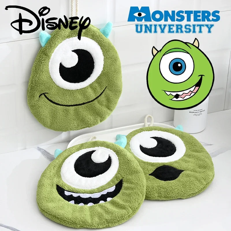 

Disney Monster Mike Super Absorbent Hanging Type Towelette Cute Cartoon Home Decor Kids Coral Velvet Hand Towel Toilet Supplies