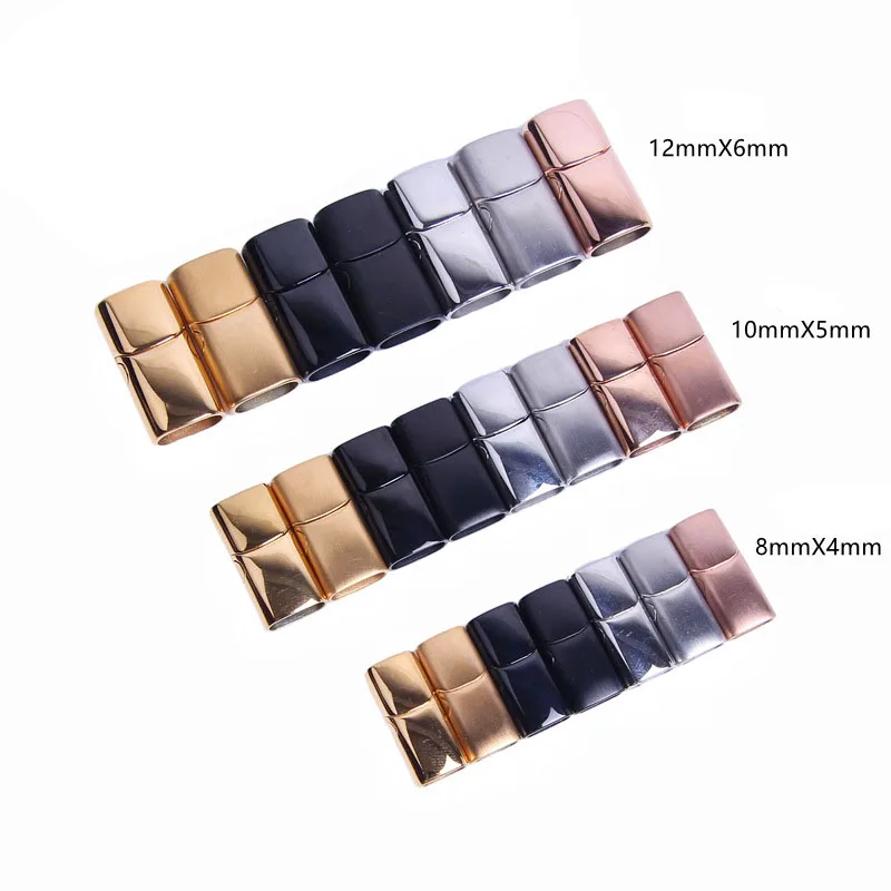 10pc Stainless Steel Magnetic Clasps For Diy Leather Bracelets Rope Charms Connector Buckle Jewelry Making Findings Accessories