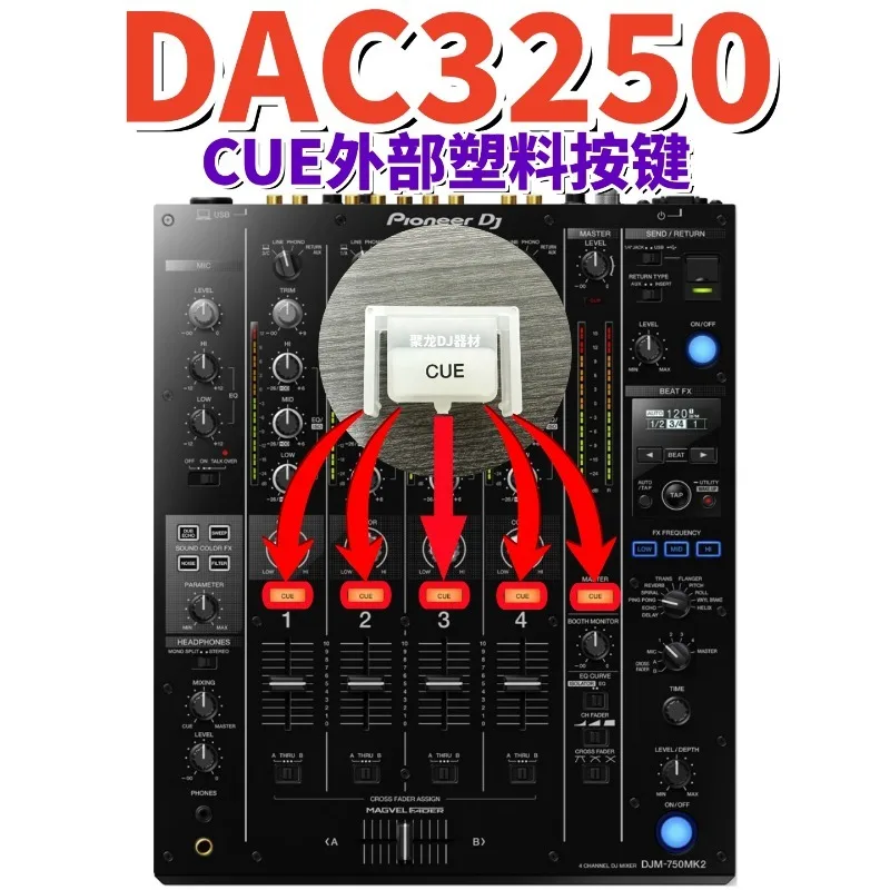 Pioneer DJM750MK2 450 250MK2 S5 Mixer CUE Monitoring External Plastic Buttons DAC3250