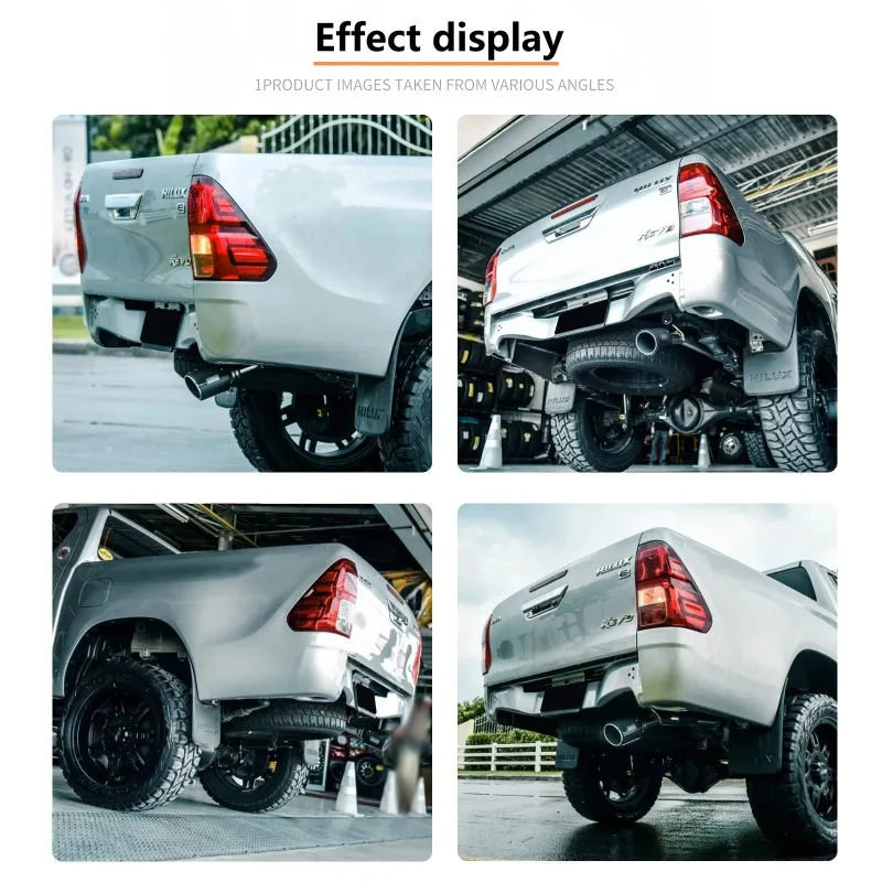 Cat Back Exhaust System for HKS Toyota Hilux Revo Single Carbon Fiber Tail Tip Muffler Exhaust Pipe Performance Exhaust System