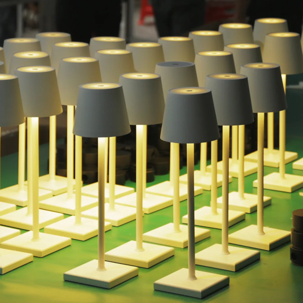 LED Lamp Bedside Table Vintage Dimmable 5200 mAh Battery Operated Waterproof IP54 Wireless Table Lamp Candle Warmer 3000K USB