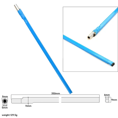 Imagen 2 del producto Varios tamaños de palancas de ajuste azules, varilla de armadura ajustable de dos vías y dos campos con cabezal de latón para piezas de bajo y guitarra eléctrica