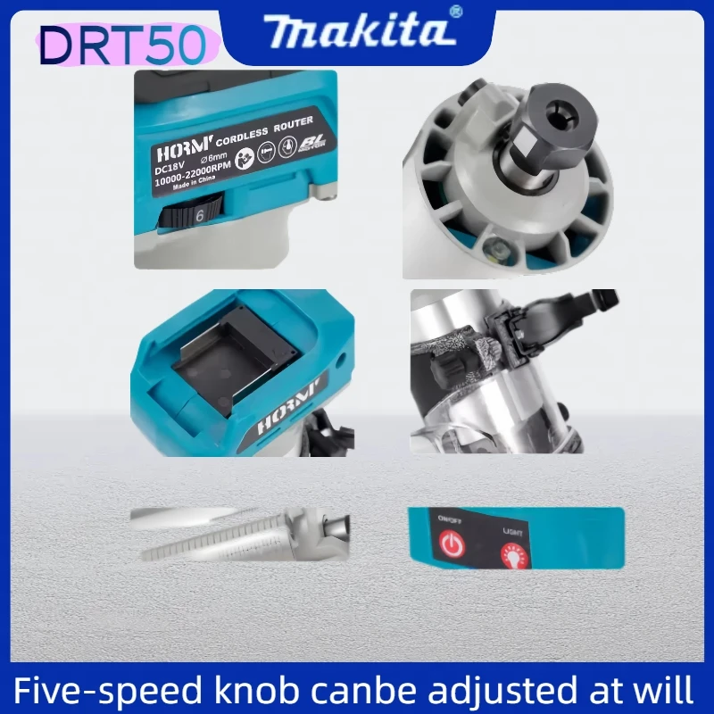 마키타 DRT50 브러시리스 충전식 슬롯팅 공구 밀링 목공 조각기