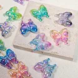 DIY accessories color gradient phoenix tail butterfly cartoon hair accessories butterfly UV plated acrylic material loose beads