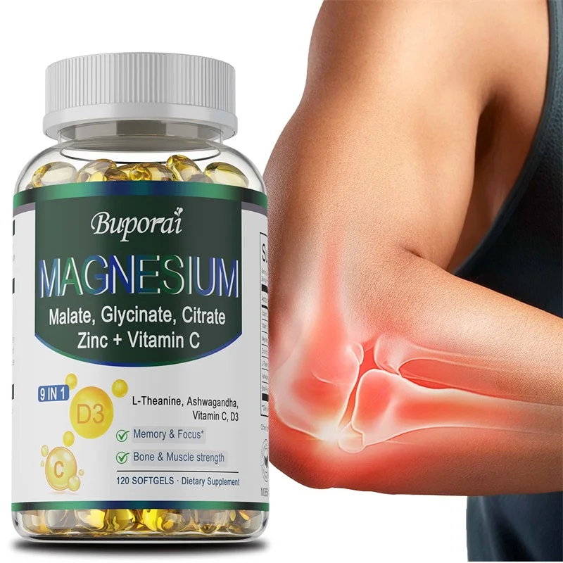 

Magnesium and Zinc Capsules - Magnesium Glycinate Supplement, Support Muscle, Nerve, Joint & Heart Health, Reduces Stress