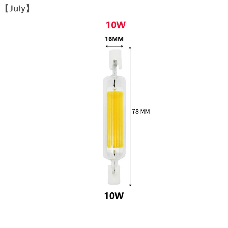R7S LED หลอดแก้ว COB หลอดไฟ 78 มม.118 มม.5/10/20W R7S ข้าวโพดโคมไฟเปลี่ยนหลอดฮาโลเจน AC 110V 220V