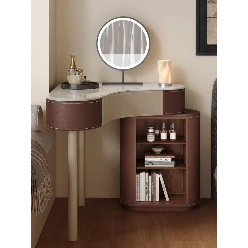 Light Luxury Modern Simple Bedroom Corner Dresser With Mirror Drawer Storage Cabinet Integrated Medieval Cream Style Makeup Tabl