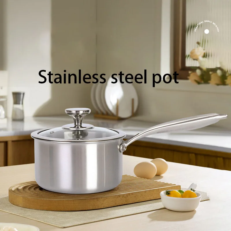 

304 Stainless Steel Snow Pot Frying Pan for Household Use thickened Non-Stick Pot Baby Food Hot Milk Decoction Integrated Pot