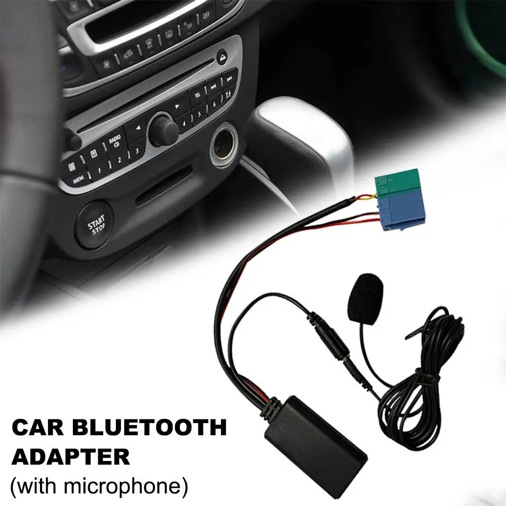 Biurlink – Module Bluetooth pour voiture, adaptateur AUX, micro mains libres, MINI câble AUX ISO 6 broches pour Radio Renault Updatelist