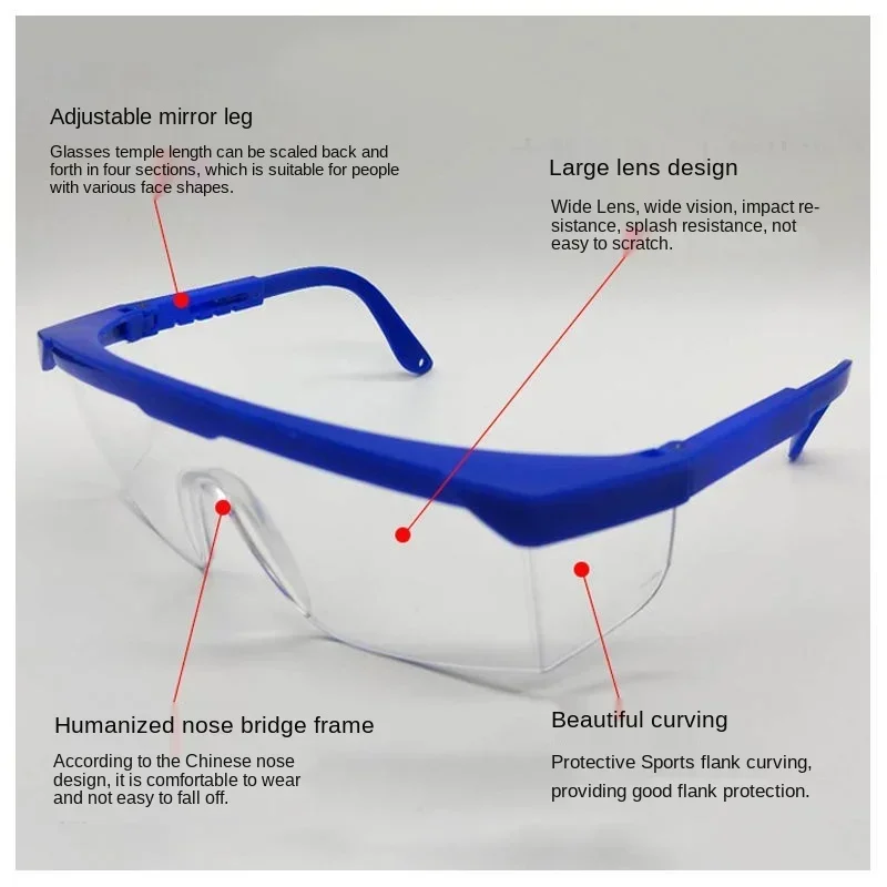 Goggles Labor Insurance Saliva Anti-splash Droplets Dust-proof Protective Glasses Transparent Windproof Goggles for Motorcycle
