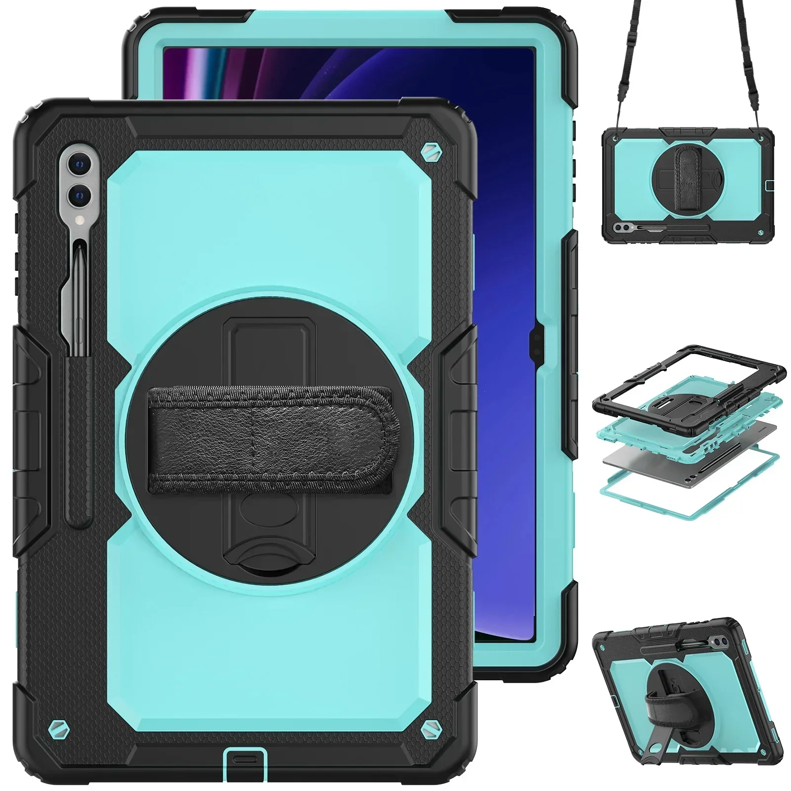 Case for Samsung Galaxy Tab S8 S9 S10 Ultra 2024 X920 X926 X910 X916 X900 X906 14.6 inch with Screen Protectors & Shoulder Strap