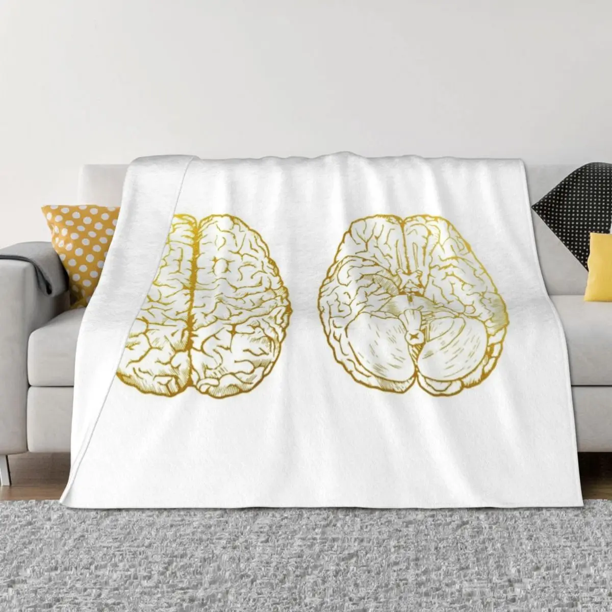 

Human brain scheme Throw Blanket valentine gift ideas For Decorative Sofa Hair warm winter Blankets