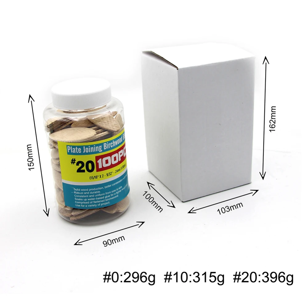 Placas de conexión de madera para máquina de espiga, accesorio para manualidades, carpintería, galletas, Joiner, 150 piezas
