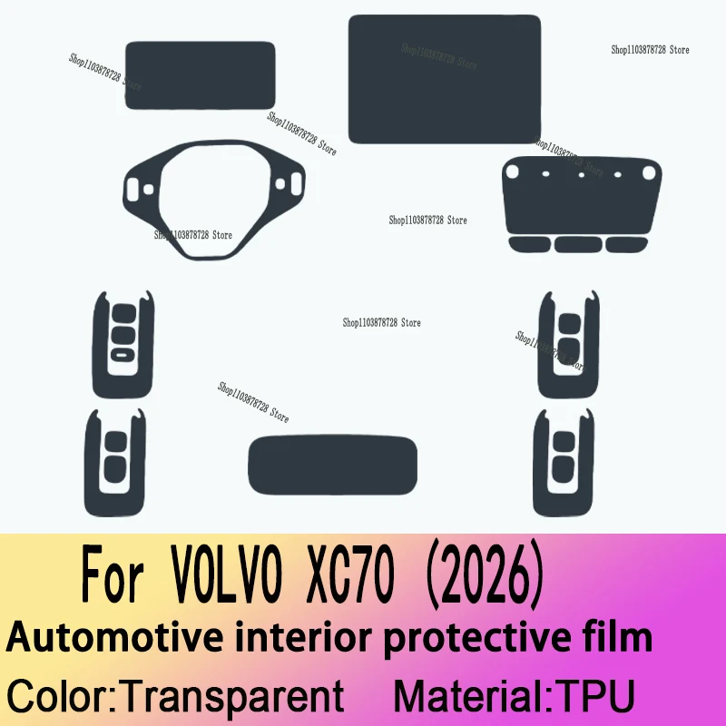 ボルボ-xc70-2026-インテリアアクセサリーフィルム透明-tpu-ギアパネル-gps-ナビゲーションセンターコンソール-ppf-保護